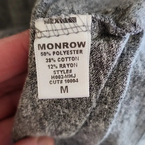 Monrow Gray Fitted Short Sleeve T-Shirt - Picture 3 of 7